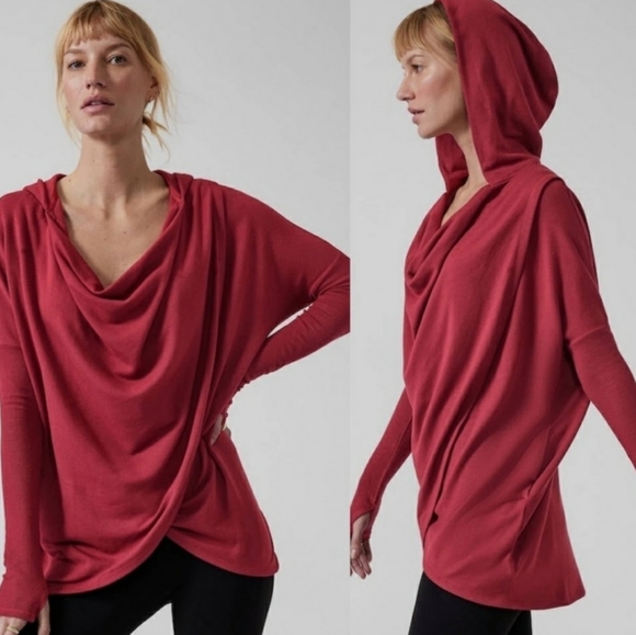 Athleta Sweaters - Athleta Purana Wrap Sweatshirt in Victorian Berry Sz Sm NWT